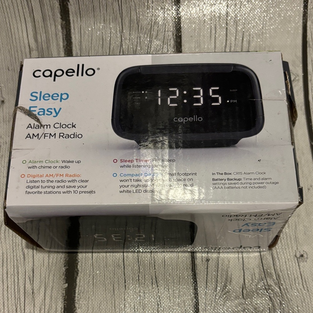 Capello Black Sleep Easy Alarm Clock Radio